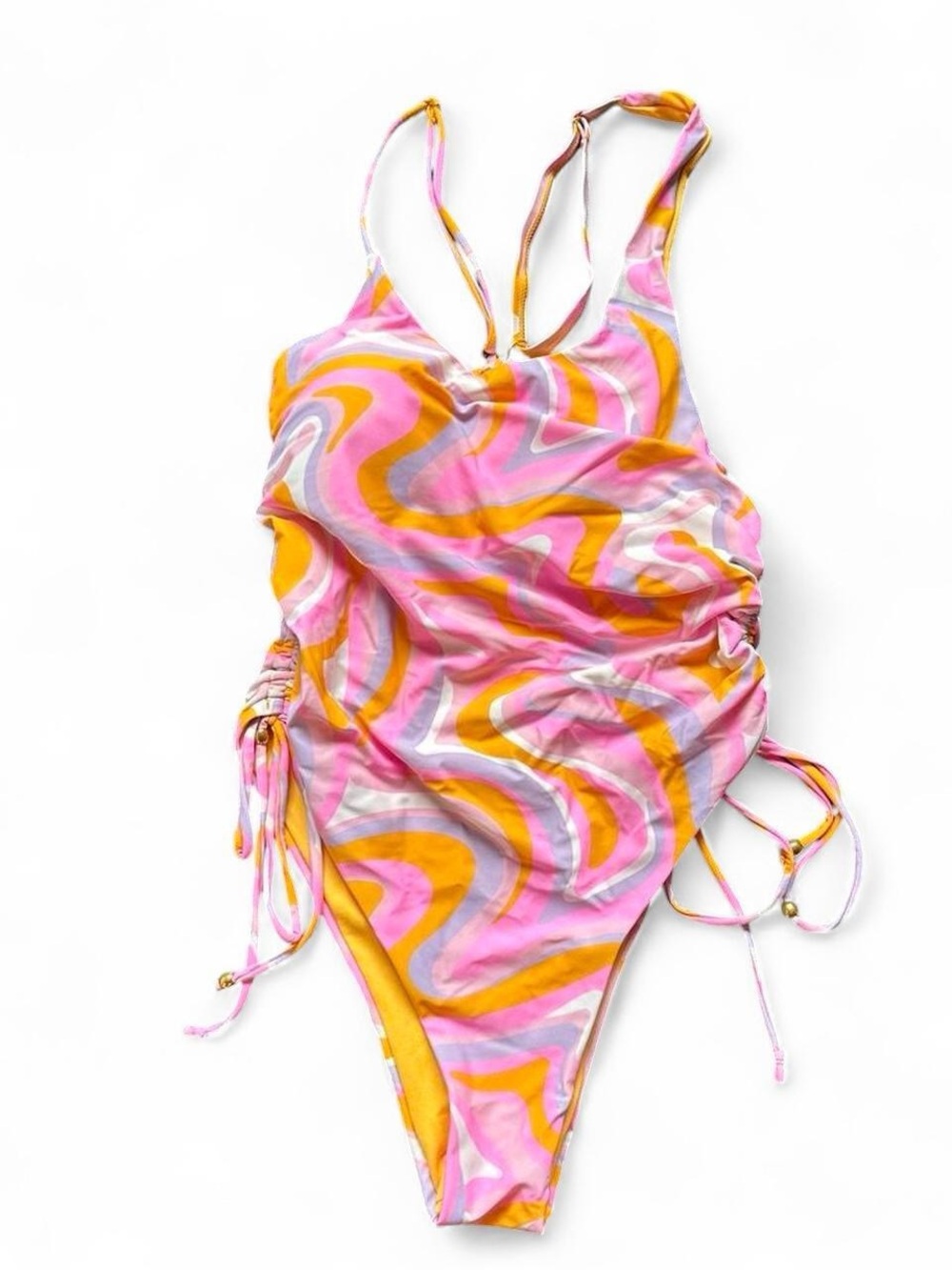 HEAT Swimwear Form Swirl Side-Ruched One-Piece Swimsuit - Size Large